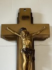 Vintage Inri Cross Jesus Crucified Metal Crucifix Taken From Coffin Heavy