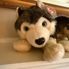 Vintage Ty 2003 Classic Musher Husky Wolf Dog Laying Pup 12  Plush With Tags