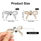 Fasbet 4pcs Bow Shoe Clips Crystal Rhinestone Bow Shoe Clips Women Heel Clips   