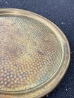 Vintage Brass Copper Hammered Round Tray 14    Patina Old World