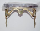 1980 Vintage Brass   Wood Chinoiserie Plate Rack Wall Shelf