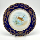 Antique Limoges Fish Plate Cobalt Blue Possibly 22k Gold Gilt Signed Roland
