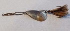 Vintage Pflueger Trademark P  2 Metal Spinner Fishing Lure  W feather Tail Hook 