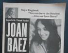 1965 Sexy Joan Baez New Single Release Poster Ad There But For Fortune Beatles
