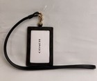 Coach Id Lanyard Card Holder Cz285 - Walnut Black  Signature Canvas Leather  nwt