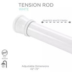 42 - 72 In  Spring Tension Shower Curtain Rod  White  Adjustable