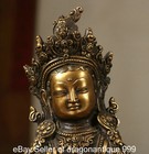 8 4  Old Tibetan Buddhism Copper Gilt Sit Green Tara Goddess Sculpture