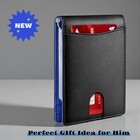 Men   s Carbon Fiber Stylish Slim Wallet Rfid Blocking Bifold With Money Clip