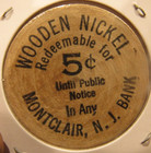 Vintage Free Parking Group Montclair  Nj Wooden Nickel - Token New Jersey