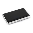 New Plain Black Leather Metal Cigarette Case Holds 14 Cigarettes For 100 s Cigar