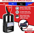Self-inking Rubber Date Office Stamp With Paid Phrase - Blue Ink   Date Red Ink