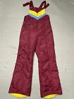 Vintage Ski Suit Womens Small Red Snowsuit Swing West Coat Snow Bib Pants 70s
