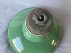 Antique 12  Industrial Green Porcelain Gas Station Barn Light Vtg Wheeler 43-24e