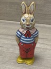 Vintage J Chein Working Tin Litho Wind Up 5  Easter Bunny Rabbit