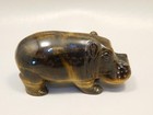 Hippopotamus Figurine Tiger-eye 3 Inch Animal Carving Totem  o371