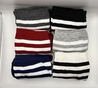 Plus Size 3 Stripe Thigh High Sock - Roomier Than Most - 3 Pack Lots