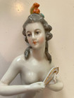 Antique Porcelain German Pin Cushion Half Doll 4 Inch Dressel Kister   Bin