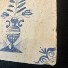 Antique 18th C Delft Blue Tile Tulip Vase Ox-head Corners Dutch Holland