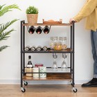 Hoobro Bar Cart Coffee Cart Kitchen Cart Wine Cart Rolling Serving Cart