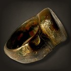 13th-14th Century Bronze Islamic Ring W Silver Inlaid Eight Pointed Star