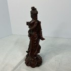 Hand Carved Chinese Rosewood Kwan Yin Bodhisattva  lady Statue  7   Tall 