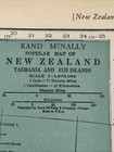 Antique 1937 Map Of New Zealand  Tasmania   Fiji Islands 14   x11   