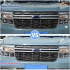 Car Front Bumper Grille Cover Compatible With 2022-2024 Truc Size  Piano Black