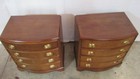 Pair Thomasville Nightstands Bachelors Chests Mahogany Banded
