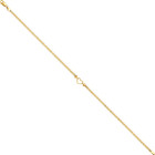 14k Solid Yellow Gold 2mm Thin Bismark Chain Heart Bracelet Anklet