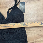 Alisha Levine Crochet Swim Dress Padded Bra Black Swimsuit Size 8 New