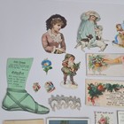 Antique Victorian Scrap Lot Ephemera Trade Cards Die Cuts Calling Cards Etc