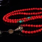 108 Prayer Beads Tibet Buddhist Red Howlite Turquoise Mala Necklace--8mm