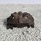 Sugi Cryptomeria Carved Wood Frog Toad Stamped Japan 5 x4 
