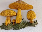 Large 70 s Mushroom Wall Hanging Art Plaque Decor Dart Industries Vintage Mcm