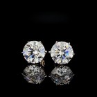 Round Lab Grown Diamond Stud Earrings     1ct 10k Solid Gold Tulip Basket