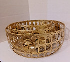 Set Of 3 Vintage Gold-tone Metal And Wire Decorative Nesting Baskets