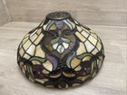 Vintage Spectrum Tiffany-style 12  Stained Glass Lamp Shade With Jewels