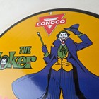 Vintage Conoco Gasoline Porcelain Sign - Joker Batman N-tane Comic Gas Pump