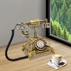 Antique Vintage Handset Old Telephone European Style Rotary Dial Phone Gold New