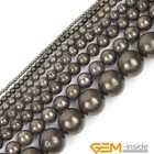 Natural Silver Gray Pyrite Gemstone Round Beads 15  3mm 4mm 6mm 8mm 10mm 12mm