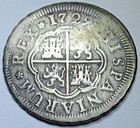 1729 Love Token  father  Spanish Silver 1 Reales Genuine 1700s Old Colonial Coin