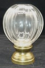 Antique French Boule D escalier Clear Glass Newel Post Staircase Finial  5 1 2 