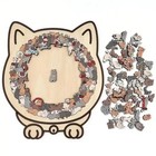 135-piece Morandi-colored Cat Shaped Wooden Jigsaw Puzzle Unique Challenging