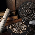 Wooden Pendulum Board Moon Star Carved Divination Energy Healing Meditation