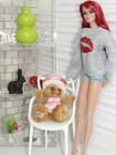 New Bukowski Teddy Bear Plush For fits Dollhouse Fashion Royalty barbie Doll    