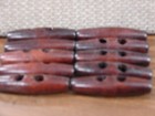 10 Dark Wooden Maple Toggle Sewing Buttons Appx Size 2 Holes  Approx  2 1 4 
