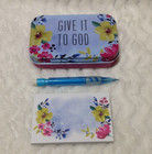  give It To God  Prayer Box   Mini Note Pad   Pencil  exodus 15 26    Pink