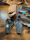 Lot Of 10 Vintage Toy Cap Guns Rough Parts Holsters Spurs Hubley Ranger Comet