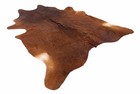 Genuine Brindle Rodeo Cowhide Rug Hair On Leather Rug Size Approx 5  5  6  7  6x7