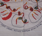  round Pumpkin  Rug Hooking Pattern On Canvas started cabin Creek 20  Chair